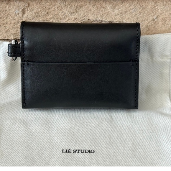 Lie Studio Black Leather Stella Wallet and Gaby Keychain - Picture 12 of 15